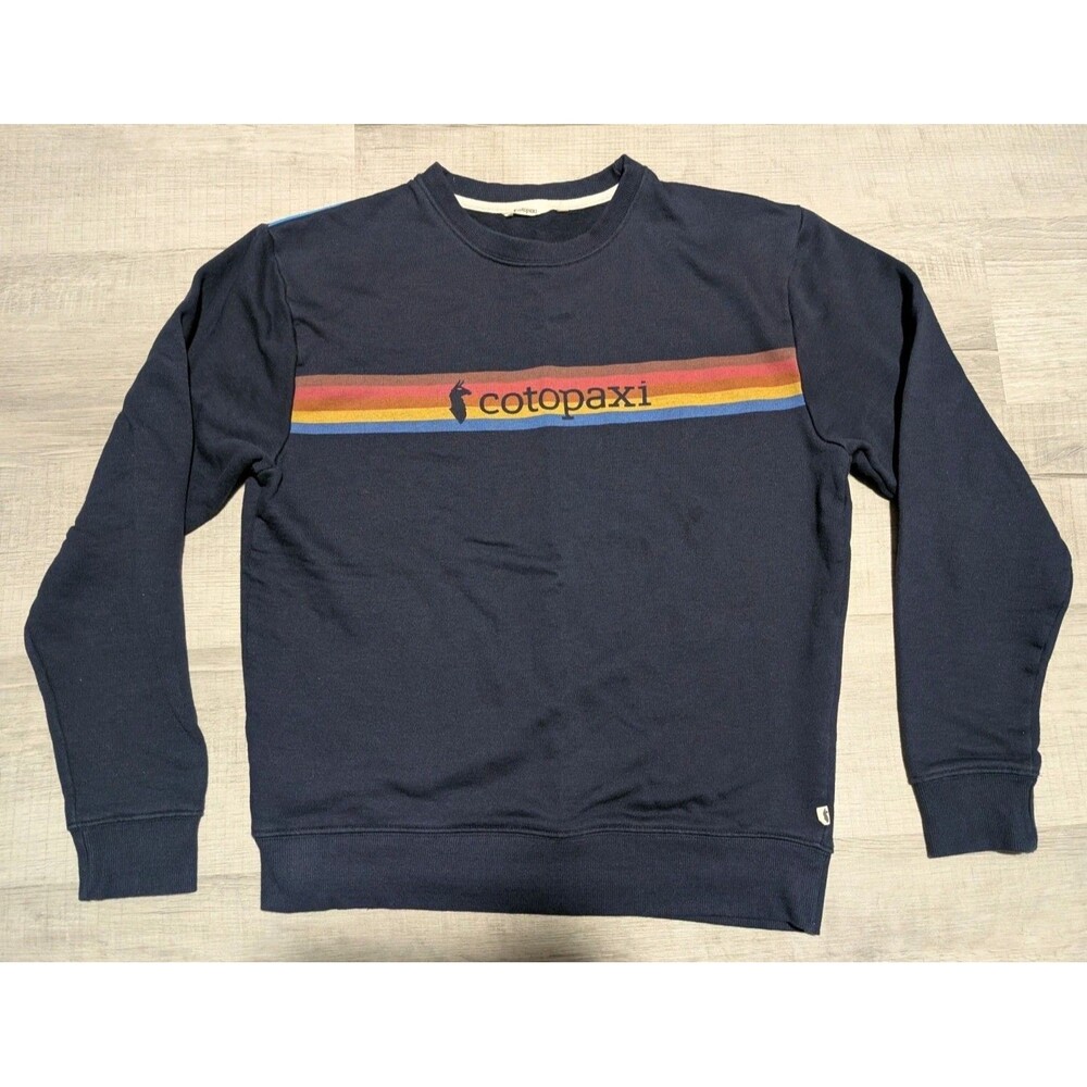 Cotopaxi On The Horizon Crew Sweatshirt Men's Sz S Organic Cotton Blend Blue